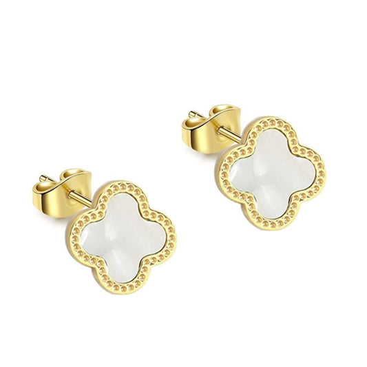 Clover studs (white)